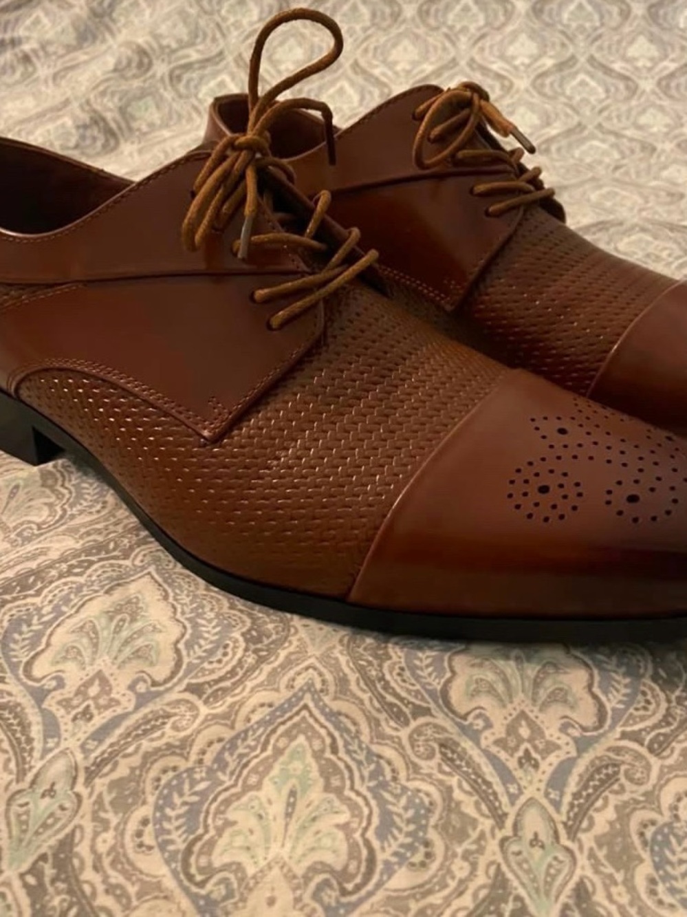Giorgio Venturi Men's Cognac Cap Toe Derby Dress Shoes BRAND NEW